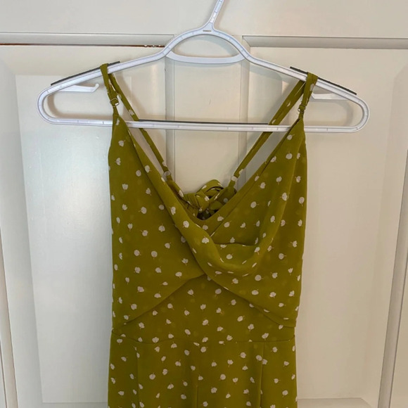 J.O.A. Strappy floral dot Jumpsuit Romper Green White 33598 - Picture 3 of 12